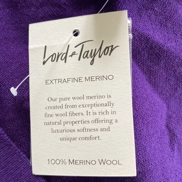 Lord & Taylor Extra Fine Merino Wool Cardigan - NWT - Picture 8 of 9